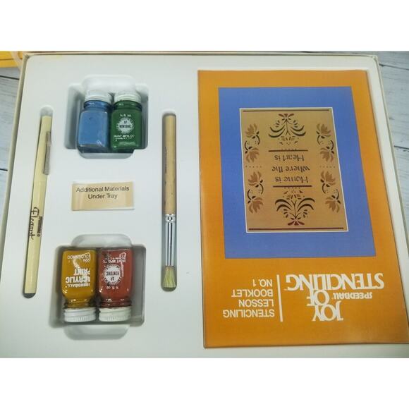 VTG Joy of Stenciling by Speedball Templates, supplies PLUS extras - Picture 4 of 6